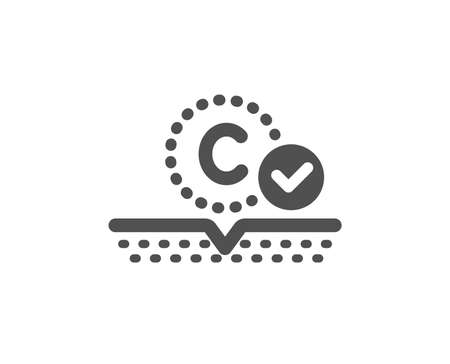 Cream care sign. Collagen skin icon. Cosmetic lotion symbol. Classic flat style. Simple collagen skin icon. Vectorのイラスト素材