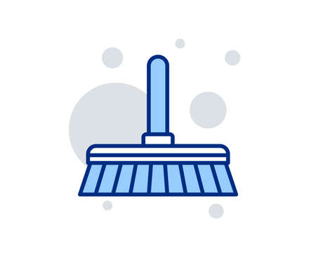 Cleaning mop line icon. Sweep or Wash a floor symbol. Washing Housekeeping equipment sign. Linear design sign. Colorful cleaning mop icon. Vectorのイラスト素材