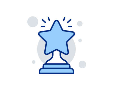 Rank star line icon. Success reward symbol. Best result sign. Winner cup. Linear design sign. Colorful winner icon. Vectorのイラスト素材
