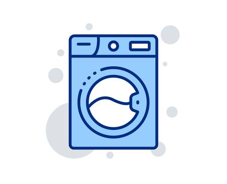 Washing machine line icon. Laundry service sign. Clothing cleaner symbol. Linear design sign. Colorful washing machine icon. Vectorのイラスト素材