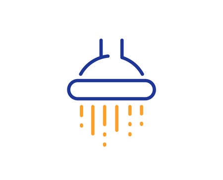 Bathroom sign. Shower line icon. Hotel service symbol. Colorful outline concept. Blue and orange thin line shower icon. Vectorのイラスト素材