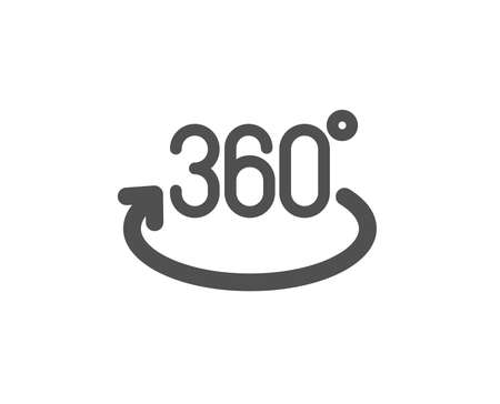 Full rotation sign. 360 degree icon. VR technology simulation symbol. Classic flat style. Simple full rotation icon. Vectorのイラスト素材