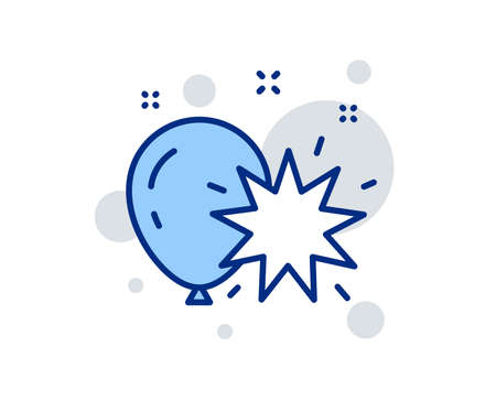 Balloon dart line icon. Amusement park sign. Pop the balloon symbol. Linear design sign. Colorful balloon dart icon. Vectorのイラスト素材