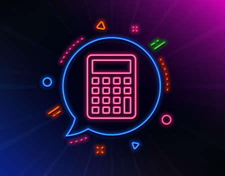 Vector of Calculator line icon. Neon - ID:1-135666896 - Royalty Free ...