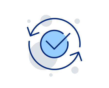 Approved line icon. Accepted or confirmed sign. Refresh symbol. Linear design sign. Colorful approved icon. Vectorのイラスト素材