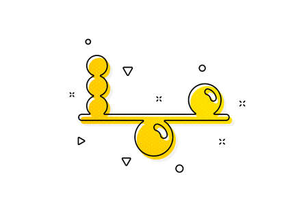 Mind stability sign. Balance icon. Concentration symbol. Yellow circles pattern. Classic balance icon. Geometric elements. Vectorのイラスト素材