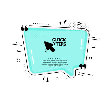 Quick tips click icon in  speech bubble on whiteのイラスト素材