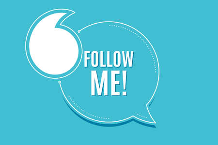 Quote banner with text. Follow me symbol. Special offer sign. Super offer. Texting quote template. Creative quotation marks design. Repetition statement. Vectorのイラスト素材