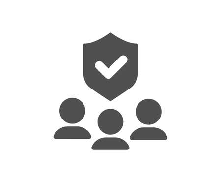 People insurance icon. Health coverage sign. Life protection policy symbol. Classic flat style. Quality design element. Simple people insurance icon. Vectorのイラスト素材