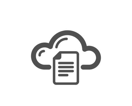 File data storage icon. Cloud computing sign. Document hosting technology symbol. Classic flat style. Quality design element. Simple file storage icon. Vectorのイラスト素材