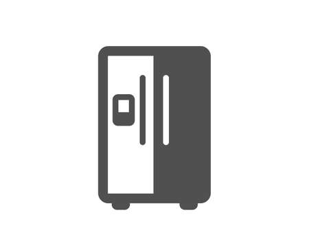 Refrigerator with ice maker icon. Fridge sign. Freezer storage symbol. Classic flat style. Quality design element. Simple refrigerator icon. Vectorのイラスト素材