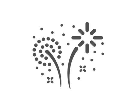 Fireworks icon. Pyrotechnic salute sign. Carnival celebration lights symbol. Classic flat style. Quality design element. Simple fireworks icon. Vectorのイラスト素材
