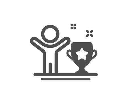 Winner cup icon. Award trophy sign. Best achievement symbol. Classic flat style. Quality design element. Simple winner cup icon. Vectorのイラスト素材