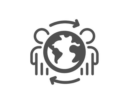 Global business icon. International outsourcing sign. Internet marketing symbol. Classic flat style. Quality design element. Simple global business icon. Vectorのイラスト素材