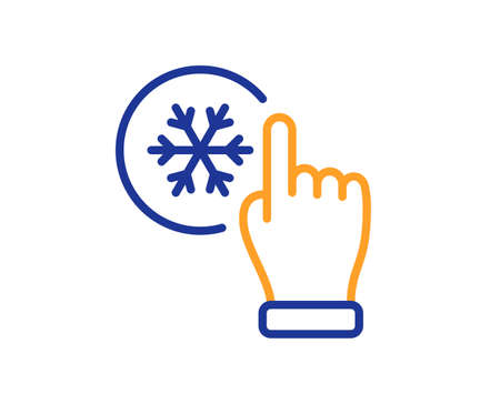 Freezing click line icon. AC cold temperature sign. Fridge function symbol. Colorful thin line outline concept. Linear style freezing click icon. Editable stroke. Vectorのイラスト素材