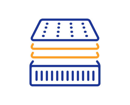 Deluxe mattress line icon. Luxury orthopedic pad sign. Breathable sleep bed symbol. Colorful thin line outline concept. Linear style deluxe mattress icon. Editable stroke. Vectorのイラスト素材