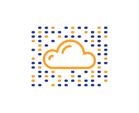 Cloud computing system line icon. Internet data storage sign. File hosting technology symbol. Colorful thin line outline concept. Linear style cloud system icon. Editable stroke. Vectorのイラスト素材