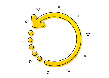 Backup data sign. Recovery info icon. Restore information symbol. Yellow circles pattern. Classic recovery data icon. Geometric elements. Vectorのイラスト素材