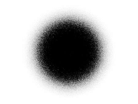 Dotwork stain pattern vector background. Sand grain effect. Black noise stipple dots. Abstract noise dotwork pattern. Black dots grunge banner. Stipple circles. Stochastic dotted vector background.のイラスト素材