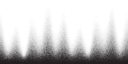 Dotwork pattern vector background. Black noise stipple dots. Sand grain effect. Black dots grunge banner. Abstract noise dotwork pattern. Gradient stipple circles. Stochastic dotted vector background.のイラスト素材