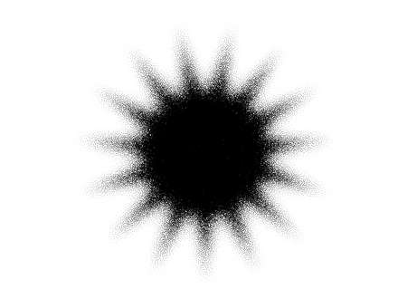 Dotwork star pattern vector background. Sand grain effect. Black noise stipple dots. Abstract noise dotwork pattern. Black dots grunge banner. Stipple circles star. Stochastic dotted vector backgroundのイラスト素材