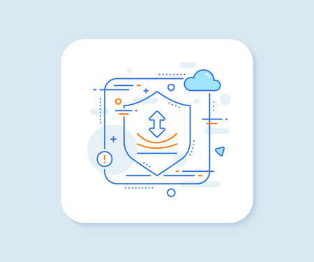 Resilience line icon. Abstract vector button. Elastic material sign. Resilience line icon. Protect shield concept. Vectorのイラスト素材