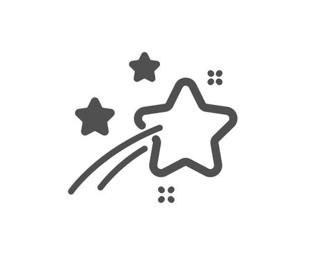 Falling star icon. Night sign. Firework symbol. Quality design element. Flat style falling star icon. Editable stroke. Vectorのイラスト素材