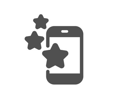 Best app icon. Phone ratings sign. Ranking symbol. Quality design element. Flat style best app icon. Editable stroke. Vectorのイラスト素材