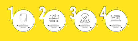 Recovery file, Rating stars and Survey progress line icons set. Timeline process infograph. Online documentation sign. Backup document, Verified rank, Algorithm. Web engineering. Education set. Vectorのイラスト素材