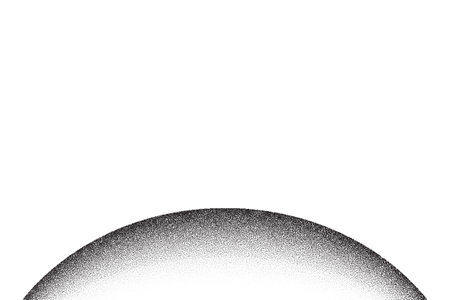 Dotwork planet pattern vector background. Sand grain effect. Black noise stipple dots. Abstract noise dotwork pattern. Black dots grunge banner. Stipple circles. Stochastic dotted vector background.のイラスト素材