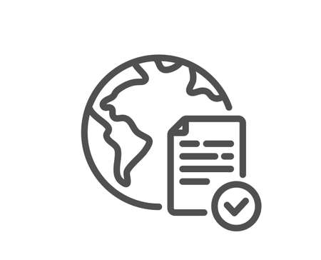 Online voting line icon. Internet vote sign. Web election symbol. Quality design element. Linear style online voting icon. Editable stroke. Vectorのイラスト素材