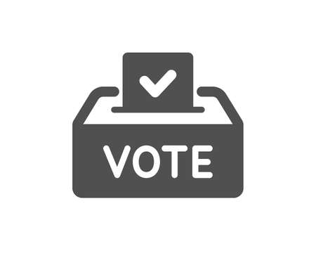 Vote box simple icon. Voting ballot sign. Public election symbol. Classic flat style. Quality design element. Simple vote box icon. Vectorのイラスト素材