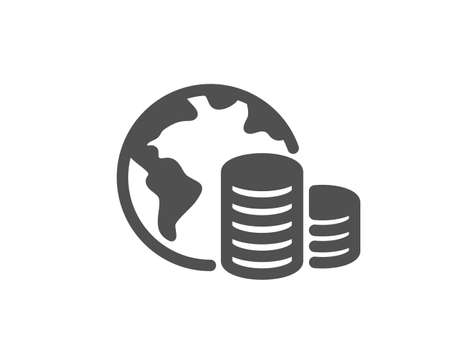 World budget simple icon. Internet financial trade sign. Global economy symbol. Classic flat style. Quality design element. Simple budget icon. Vectorのイラスト素材