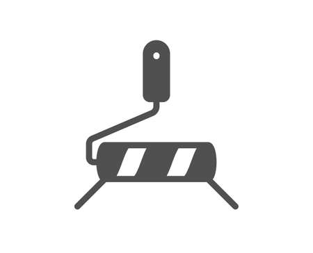 Paint roller icon. Wall roll brush sign. Painter tool symbol. Classic flat style. Quality design element. Simple paint roller icon. Vectorのイラスト素材
