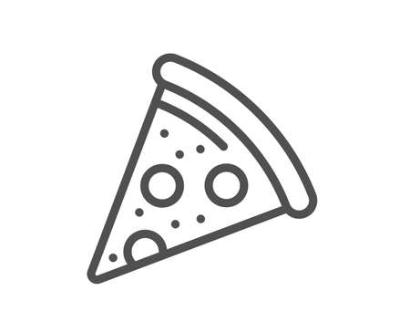 Pizza slice line icon. Pizzeria food sign. Fast food symbol. Quality design element. Line style pizza icon. Editable stroke. Vectorのイラスト素材