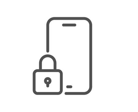 Lock line icon. Phone padlock sign. Security access symbol. Quality design element. Line style lock icon. Editable stroke. Vectorのイラスト素材