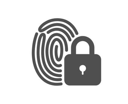 Lock icon. Fingerprint access sign. Security padlock symbol. Classic flat style. Quality design element. Simple lock icon. Vectorのイラスト素材