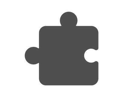 Puzzle piece icon. Jigsaw game shape sign. Business strategy element. Classic flat style. Quality design element. Simple puzzle icon. Vectorのイラスト素材