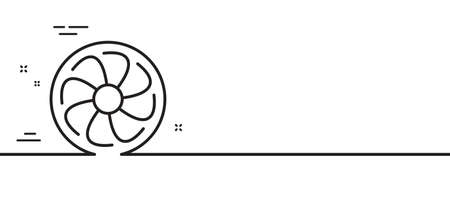 Fan engine line icon. Jet turbine sign. Ventilator symbol. Minimal line illustration background. Fan engine line icon pattern banner. White web template concept. Vectorのイラスト素材