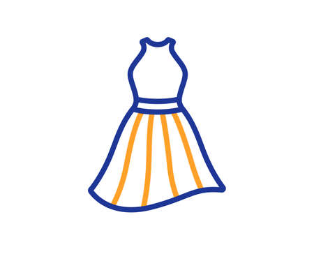 Dress line icon. Clothing gown sign. Women fashion outfit symbol. Colorful thin line outline concept. Linear style dress icon. Editable stroke. Vectorのイラスト素材