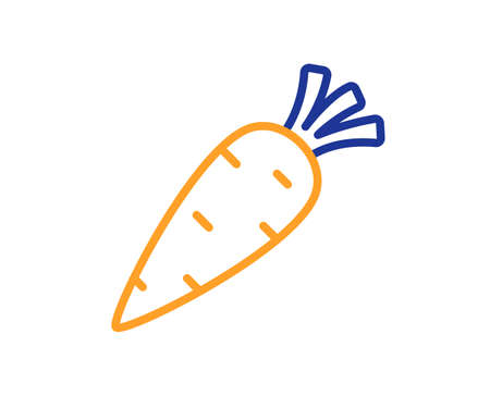 Carrot line icon. Vegetable food sign. Diet nutrition symbol. Colorful thin line outline concept. Linear style carrot icon. Editable stroke. Vectorのイラスト素材