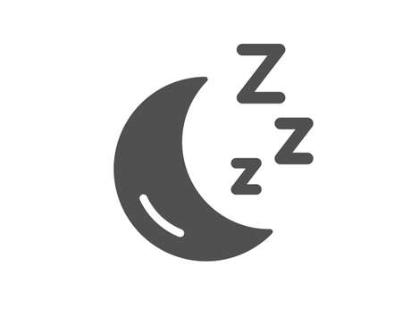 Moon quality icon. Sleep zzz sign. Night lunar symbol. Classic flat style. Quality design element. Simple moon icon. Vectorのイラスト素材