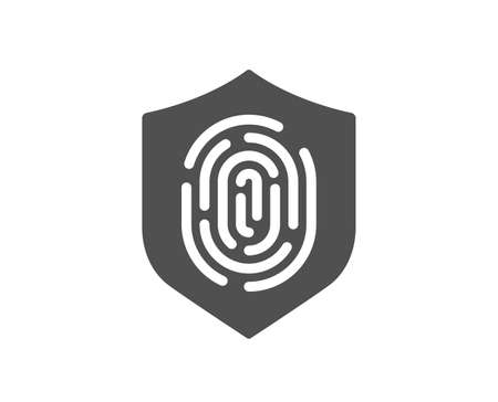 Fingerprint icon. Finger print protection sign. Biometric identity symbol. Classic flat style. Quality design element. Simple fingerprint icon. Vectorのイラスト素材