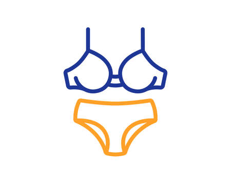 Lingerie line icon. Breast bra and Panties sign. Women underwear symbol. Colorful thin line outline concept. Linear style lingerie icon. Editable stroke. Vectorのイラスト素材