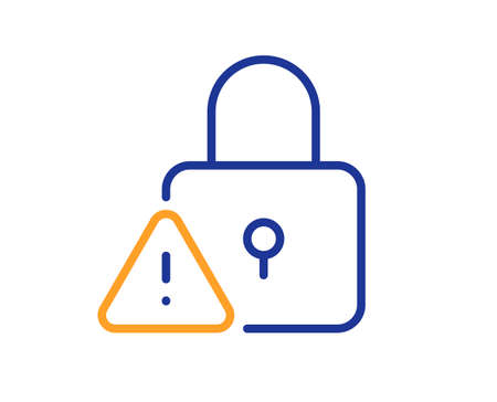 Lock line icon. Padlock warning sign. Security access symbol. Colorful thin line outline concept. Linear style lock icon. Editable stroke. Vectorのイラスト素材
