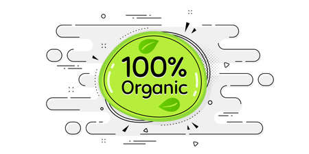 Organic food banner. Geometric ad banner on flow pattern. Nature bio product tag. Vegetarian eco icon. Transition pattern cover. Organic food label. Vectorのイラスト素材