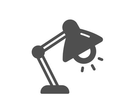 Table lamp icon. Bedside light sign. Interior illuminate symbol. Classic flat style. Quality design element. Simple table lamp icon. Vectorのイラスト素材