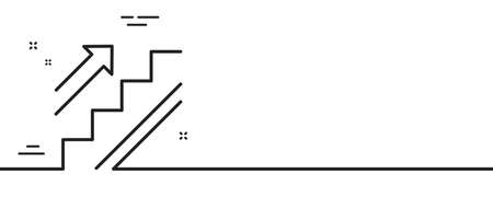 Stairs line icon. Shopping stairway sign. Entrance or Exit symbol. Minimal line illustration background. Stairs line icon pattern banner. White web template concept. Vectorのイラスト素材