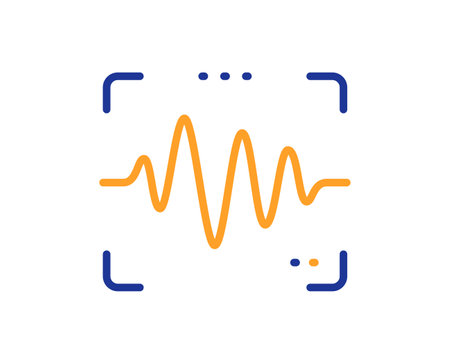 Voice wave line icon. Sound scan sign. Audio verification symbol. Colorful thin line outline...