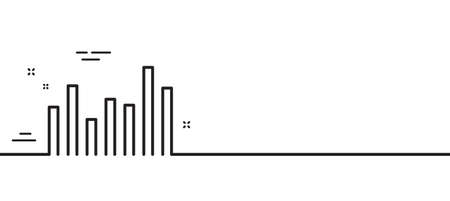 Column chart line icon. Financial graph sign. Stock exchange symbol. Business investment. Minimal line illustration background. Bar diagram line icon pattern banner. White web template concept. Vectorのイラスト素材